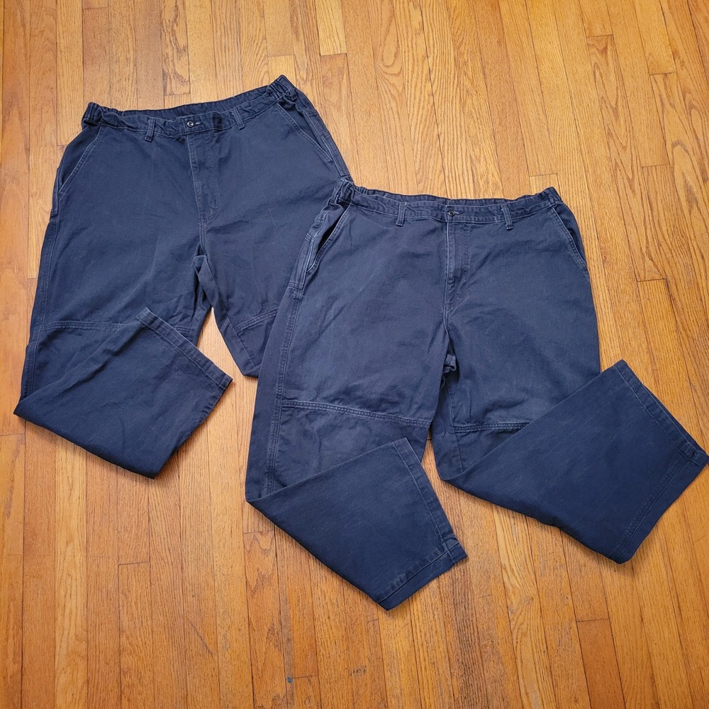 2 WearGuard 40x30 Work‎ Pants Navy Blue Double Knee Utility Grunge Pockets
